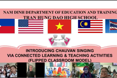Lớp học đảo ngược giới thiệu nghệ thuật hát chầu văn với bạn bè quốc tế thông qua hoạt động dạy học kết nối Tại trường THPT Trần Hưng Đạo