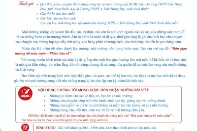 THƯ MỜI DỰ LỄ KỶ NIỆM 60 NĂM THÀNH LẬP TRƯỜNG