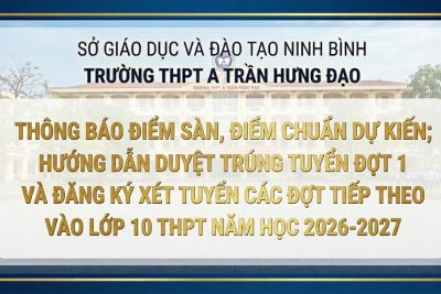 Công văn số 2026/SGDĐT-GDTrH về việc thông báo điểm sàn, điểm chuẩn dự kiến; hướng dẫn duyệt trúng tuyển đợt 1 và đăng ký xét tuyển các đợt tiếp theo vào lớp 10 THPT năm học 2026-2027